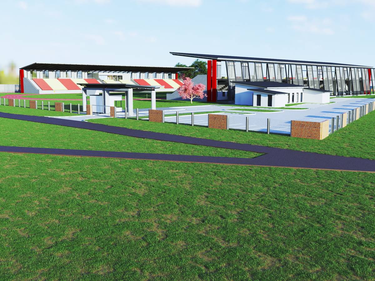 Casteel sports complex, aerial design visualisation