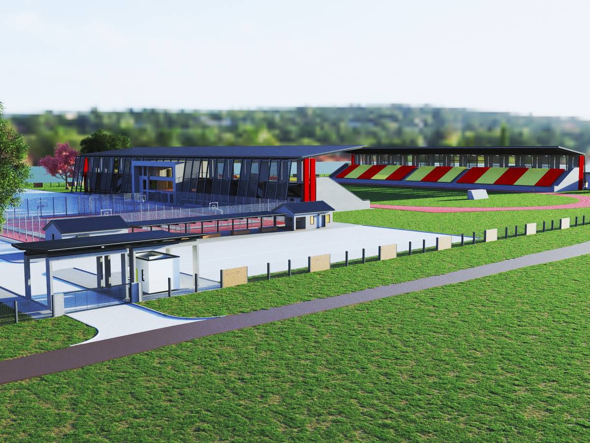 Main grandstand and parking
