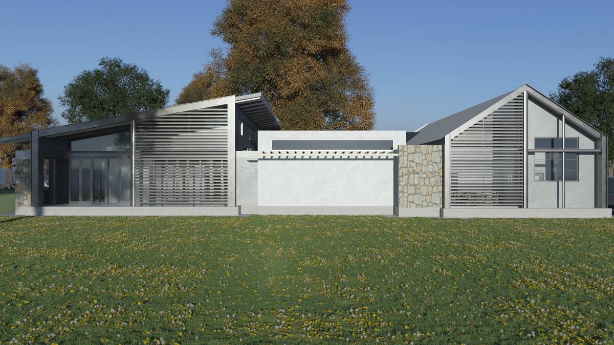 Conference centre, garden elevation