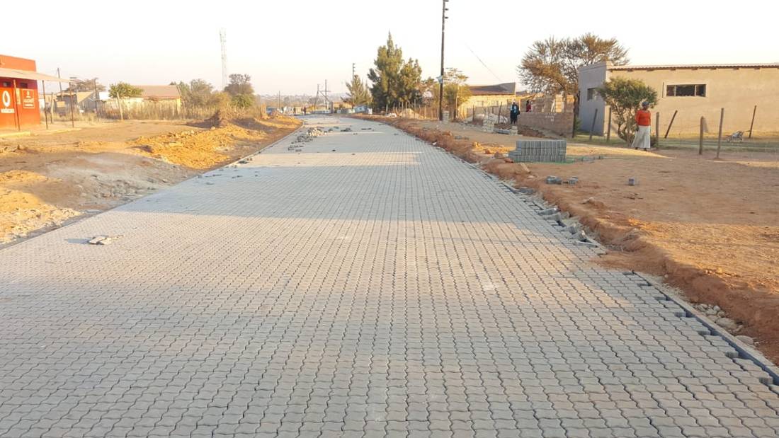 Completed block paved link route