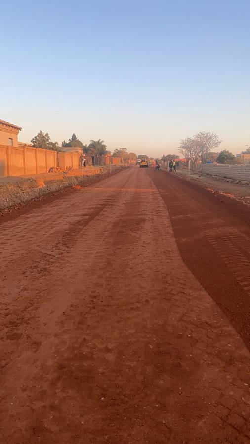 Compacted subgrade with roller