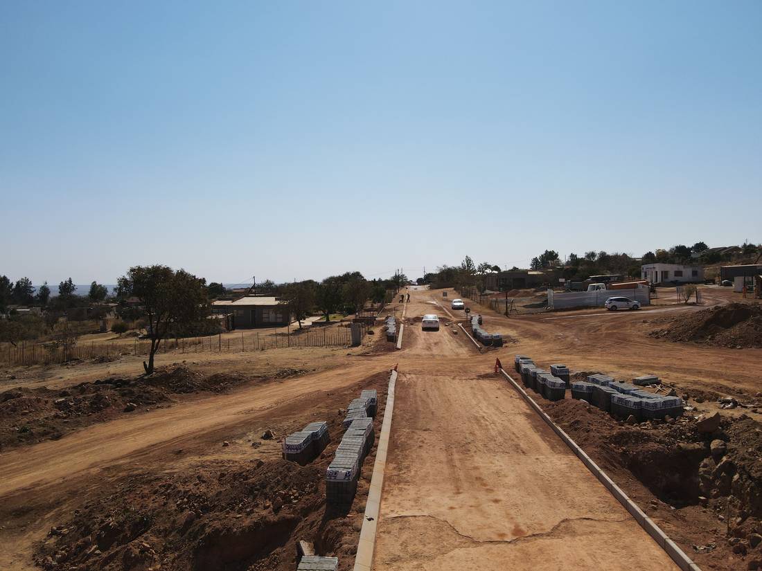 Aerial view along the full length of the route