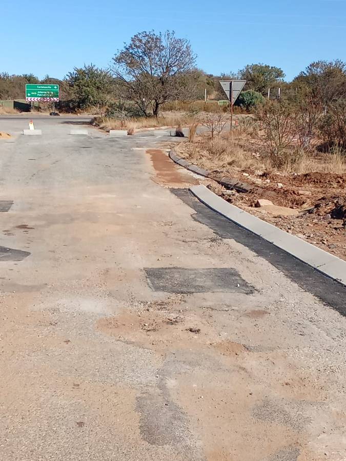 New kerbing along the approach